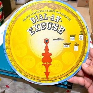 Cardboard “Dial an Excuse” Wheel Game